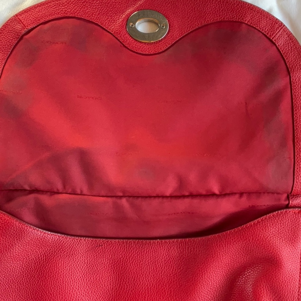 Coach - Pebbled Leather Turnlock Hobo Bag RED 24771 - Picture 8 of 10
